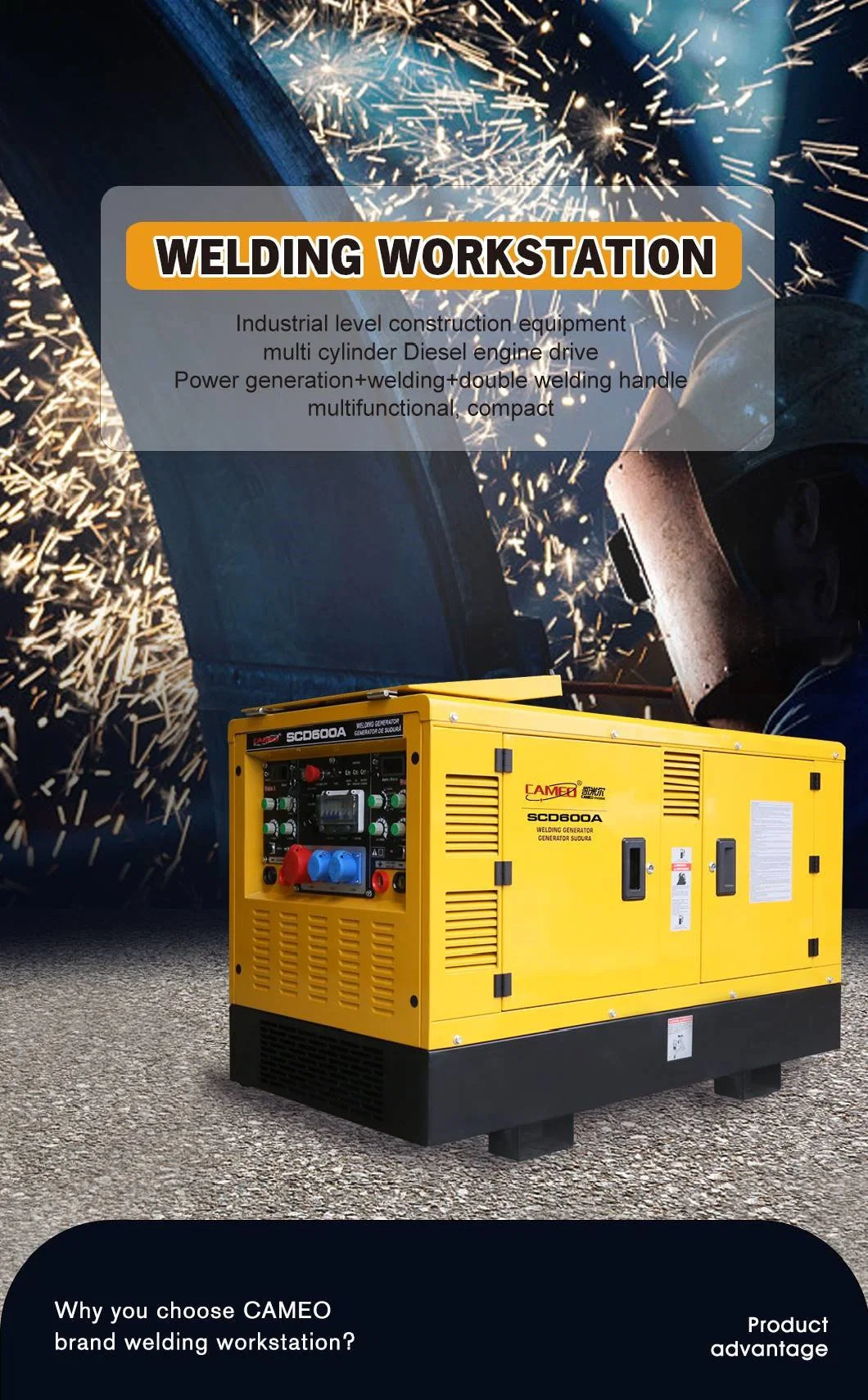 350A 30kw Diesel Welding Generator Workstation Engine Driven Welder Power Welder